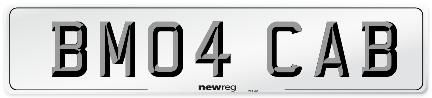 BM04 CAB Number Plate from New Reg
